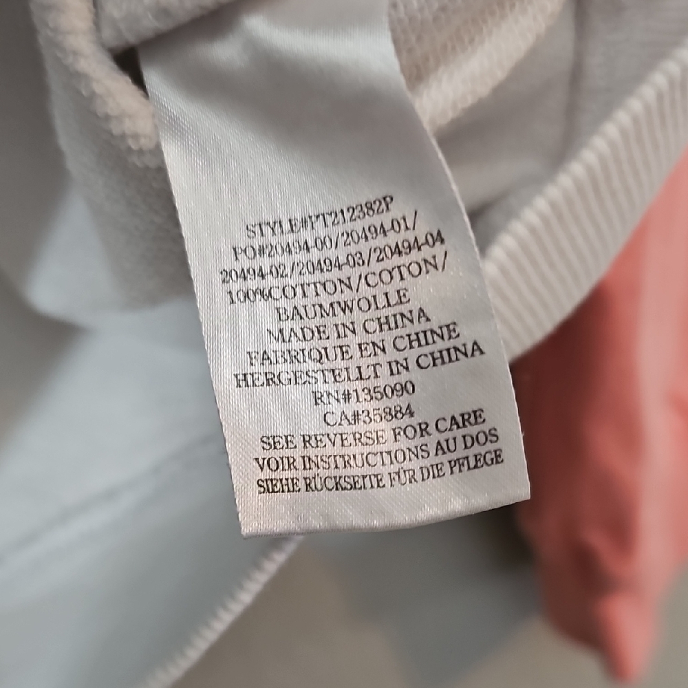 Peloton Classic White Sweatshirt W/Peach Sleeves Womens Medium - Picture 4 of 7